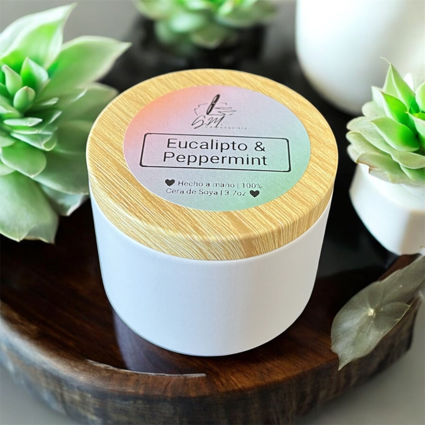 Eucalipto & Peppermint - Vela Aromática Artesanal - 3.7 oz