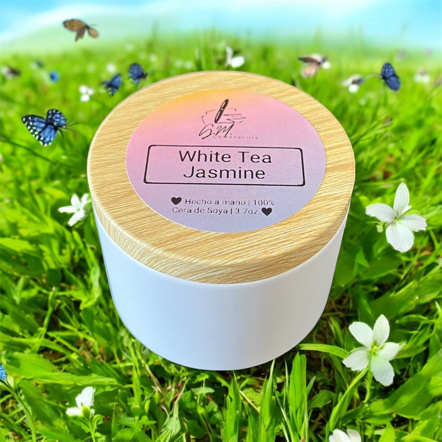 White Tea Jasmine - Vela Aromática Artesanal - 3.7 oz