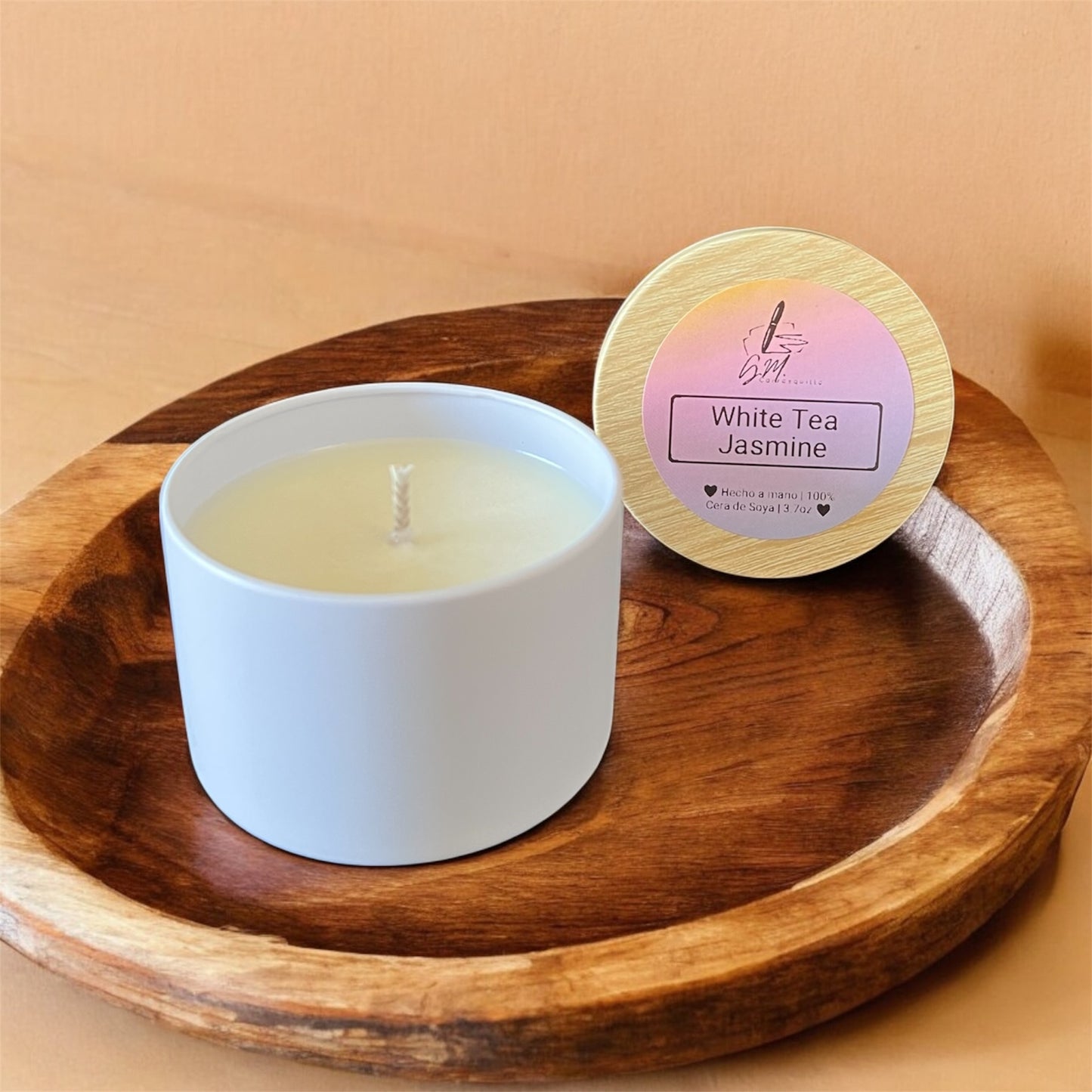 White Tea Jasmine - Vela Aromática Artesanal - 3.7 oz