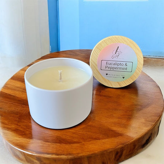 Eucalipto & Peppermint - Vela Aromática Artesanal - 3.7 oz